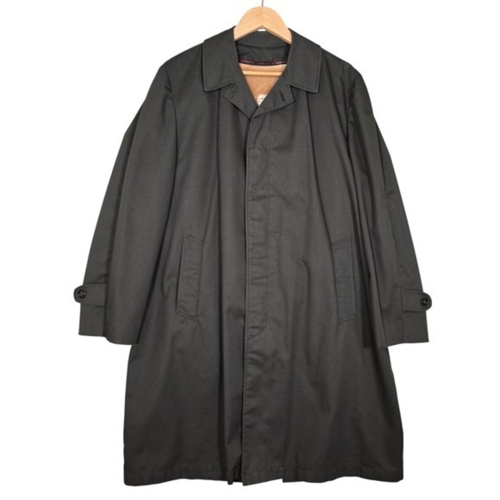 Vintage Men's Archival Heritage Quality Trench Coat Faux Fur Liner Green 40